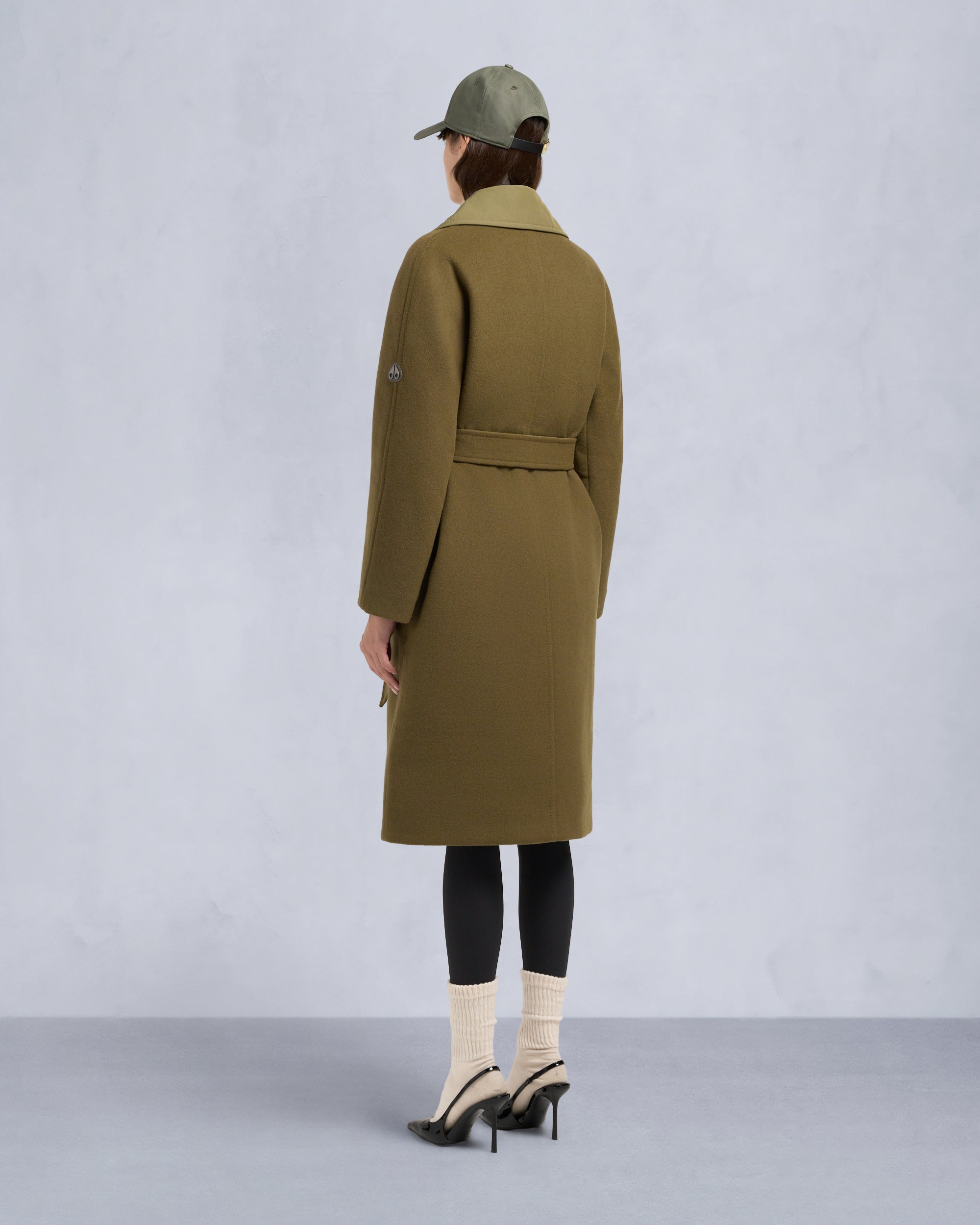 LAFLEUR WOOL LONG WRAP COAT-MARSH