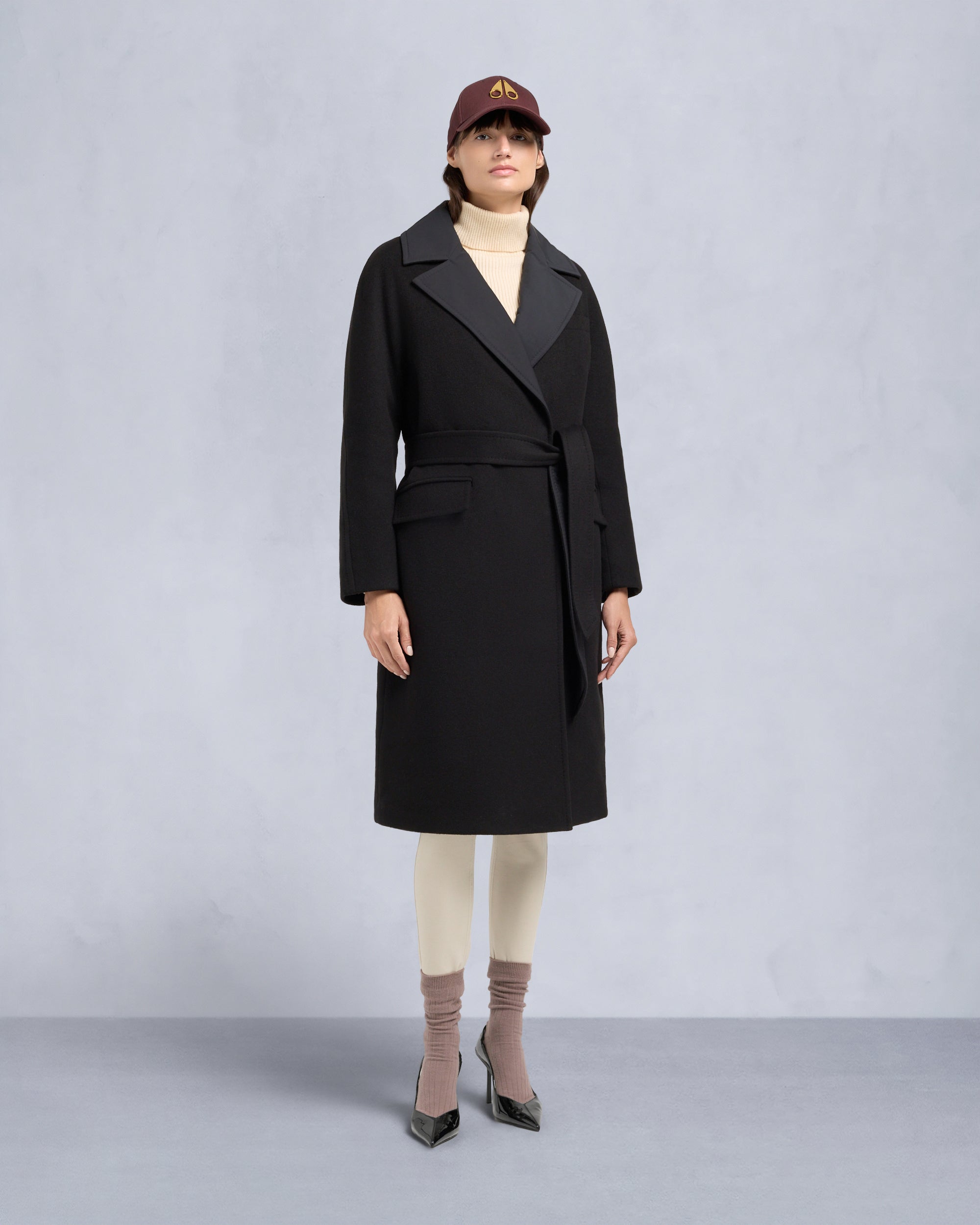 LAFLEUR WOOL LONG WRAP COAT