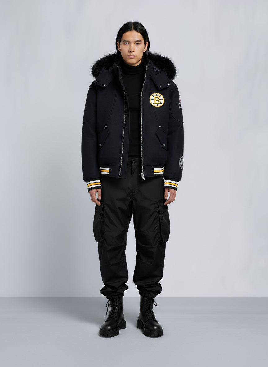 NHL X MOOSE KNUCKLES BRUINS BOMBER JACKET