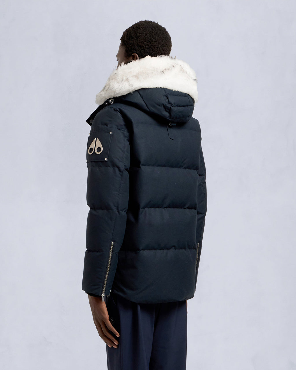 ORIGINAL SHEARLING TRIM 3Q JACKET-NAVY/NATURAL