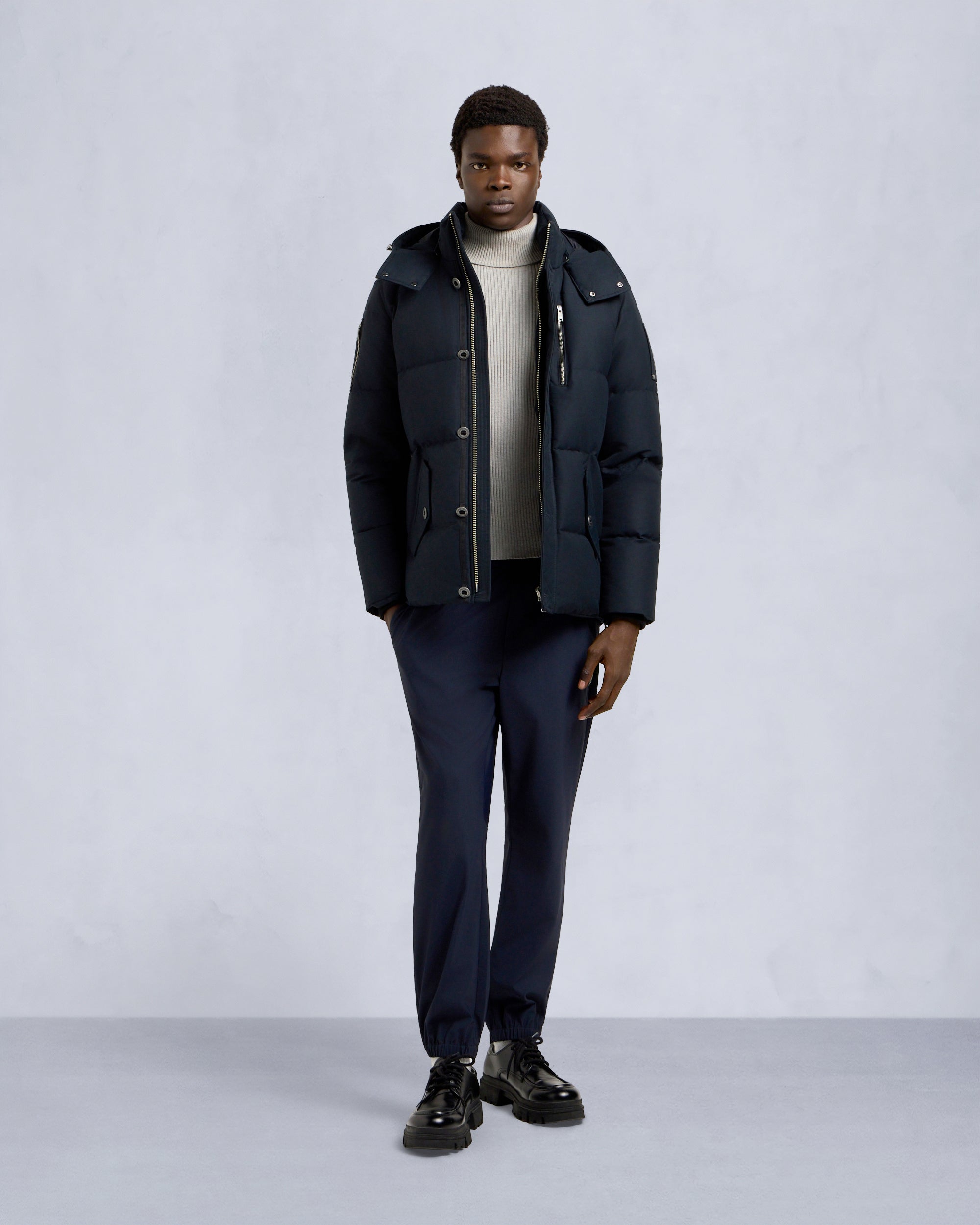 ORIGINAL SHEARLING TRIM 3Q JACKET-NAVY/NATURAL
