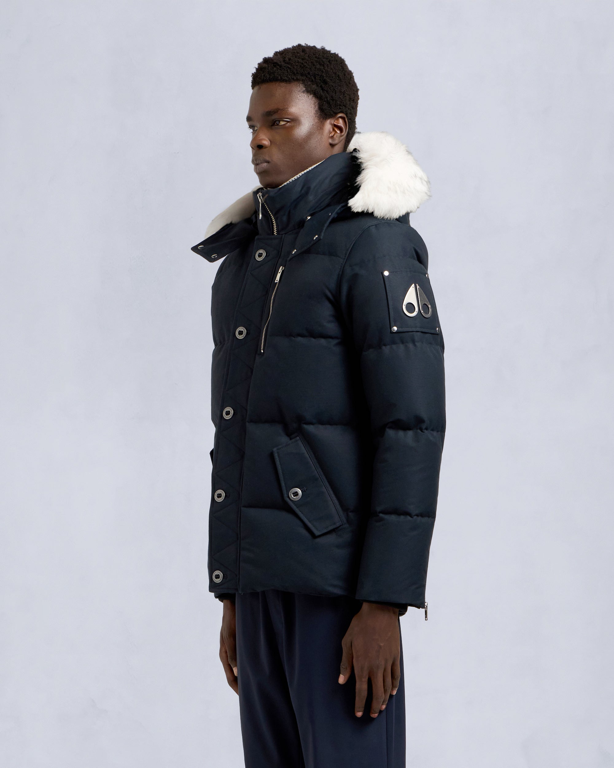 ORIGINAL SHEARLING TRIM 3Q JACKET-NAVY/NATURAL