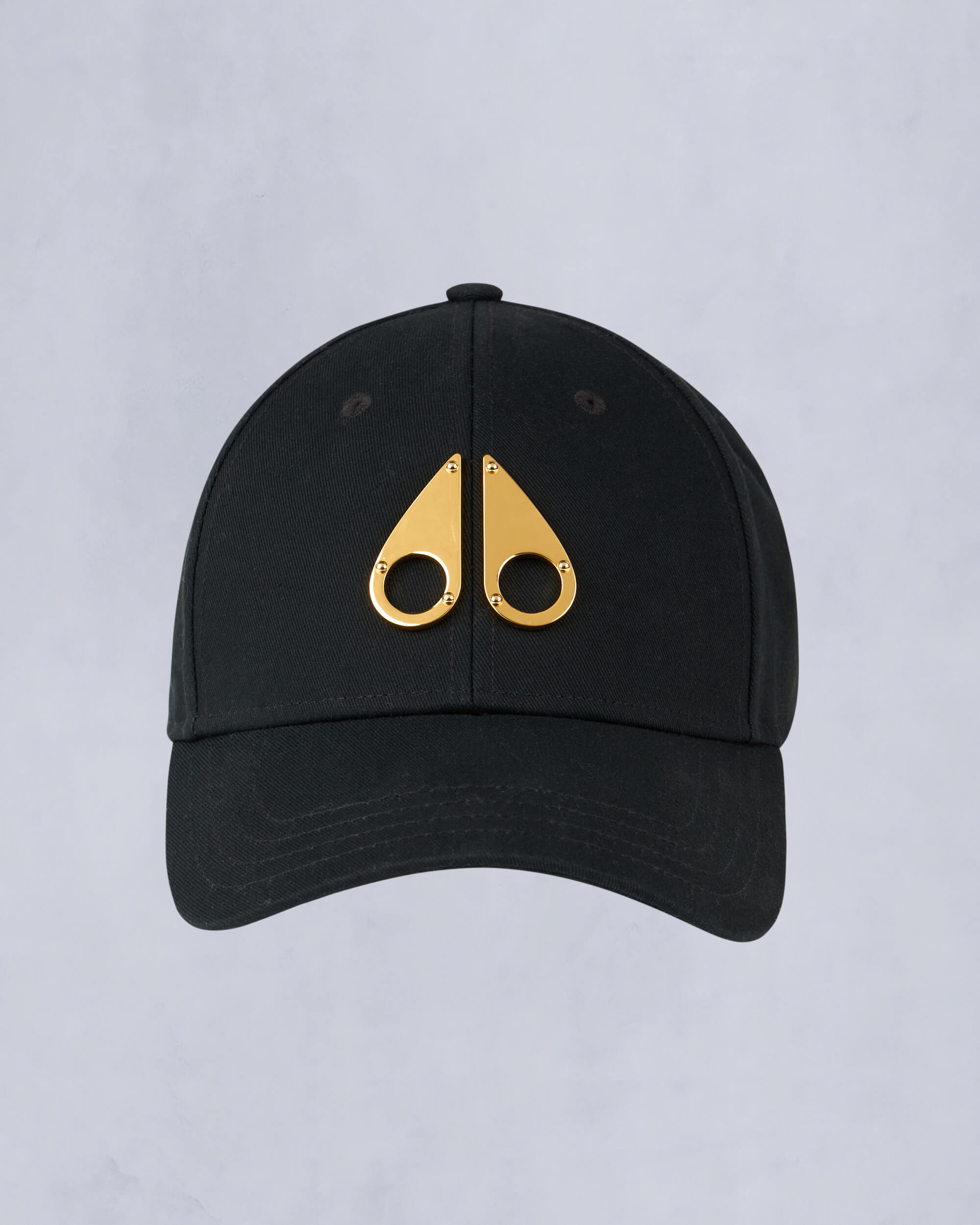 Moose Knuckles - M31MA535 - Gold Logo Icon Cap - ACCESSORIES - Black / Gold Logo - Front Category