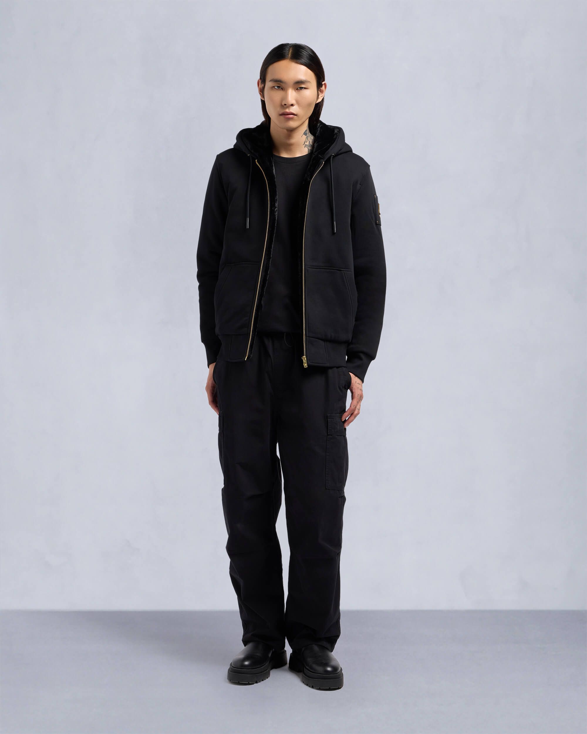 Moose Knuckles - M32MS600G - Gold Series Linden Bunny - MENS - Black / Black Faux Fur - Front Category