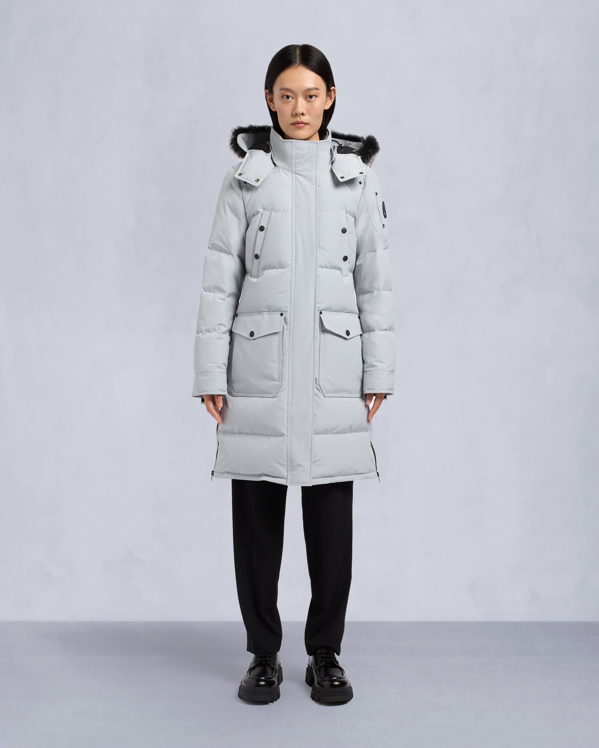 Moose Knuckles - M33LP211S - Onyx Shearling Causapscal Parka - WOMENS - Grey birch / ice sgerling  - Front Category