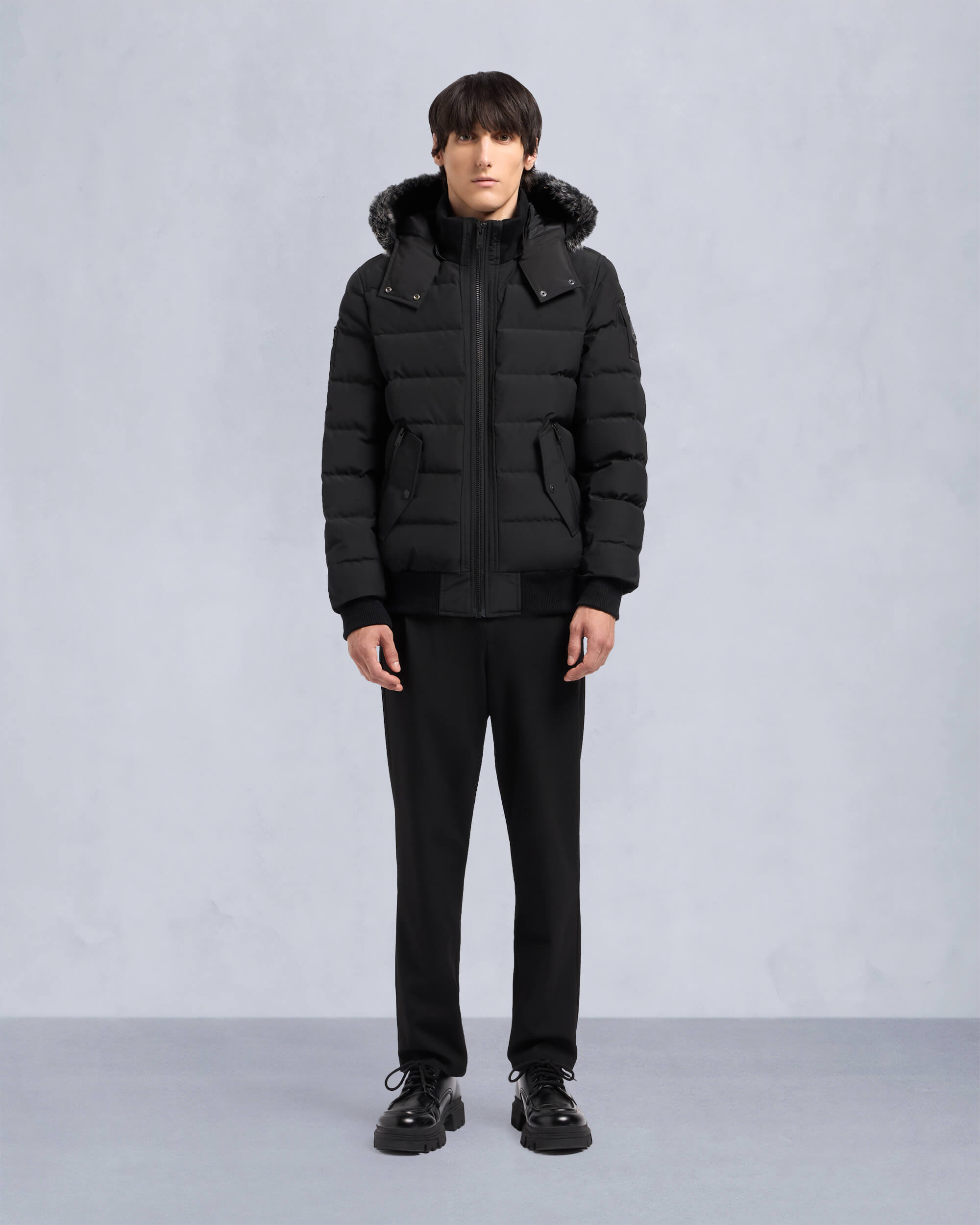 Moose Knuckles - M33MB014S - Onyx Scotchtown Shearling Bomber Jacket - MENS -  - Front Category