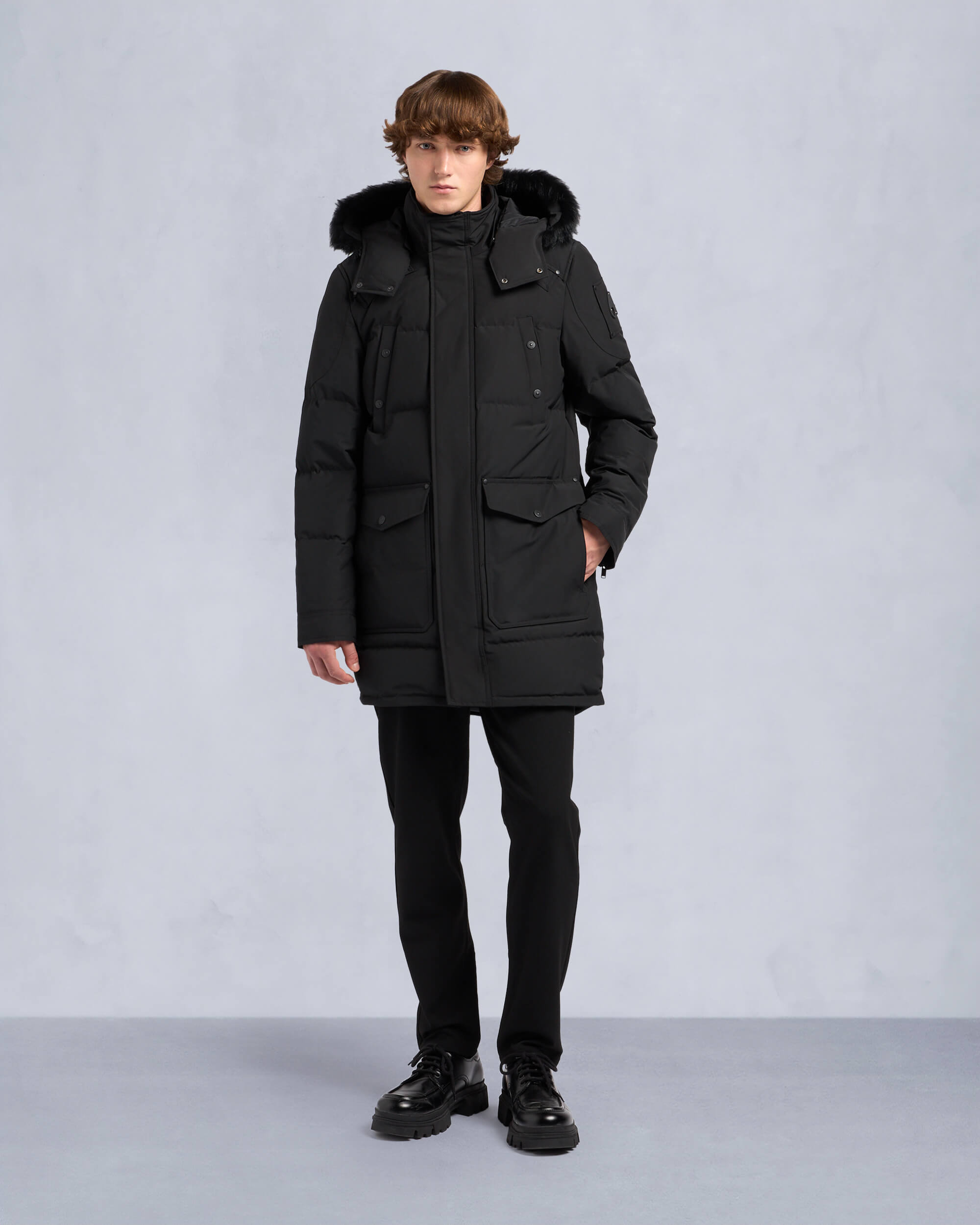 Moose Knuckles - M33MP210S - Onyx Shearling Big Ridge Parka - MENS - Black / Black Shearling - Front Category