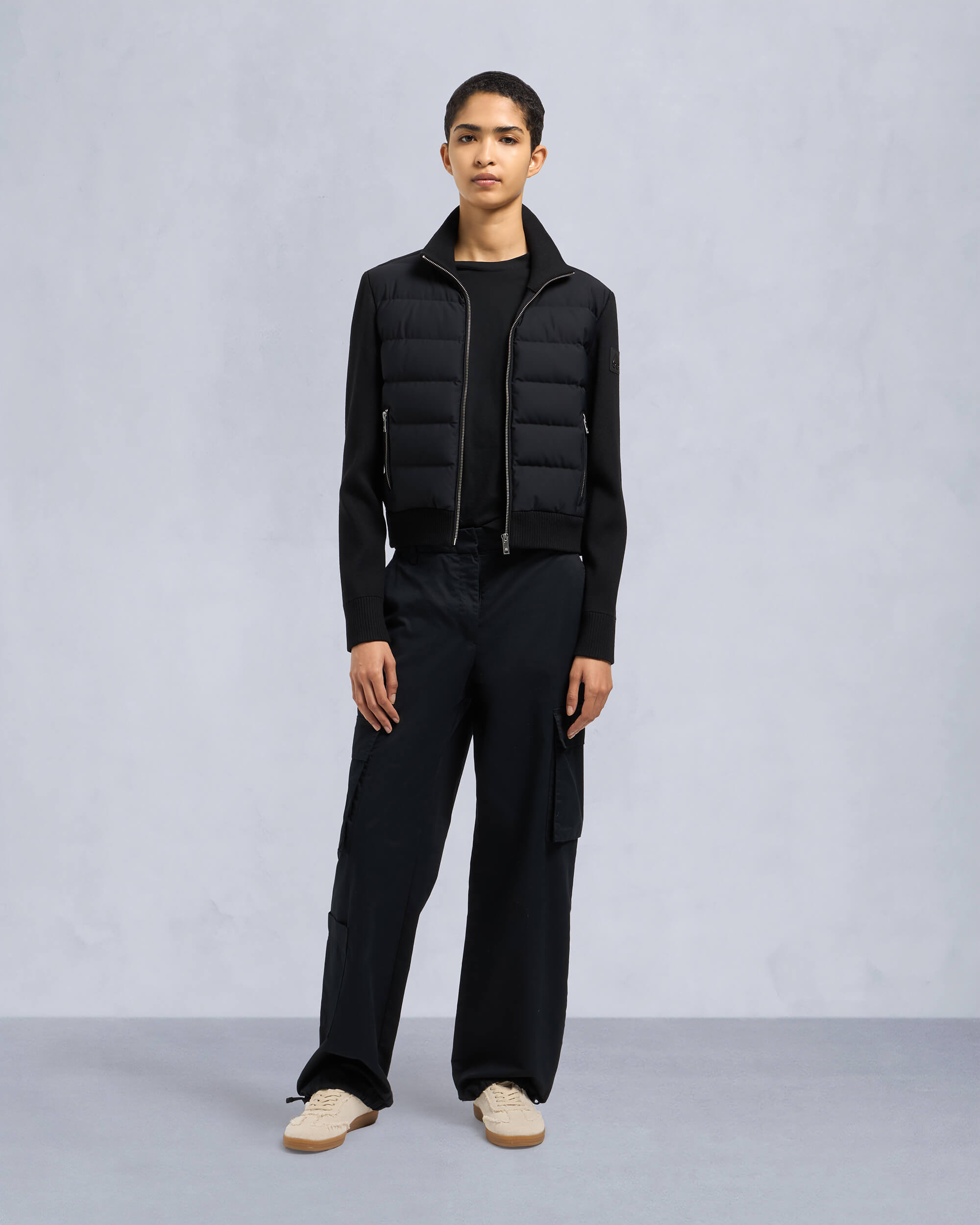 Moose Knuckles - M34LK650 - Josephine Hybrid Sweater - WOMENS - Black - Front Category