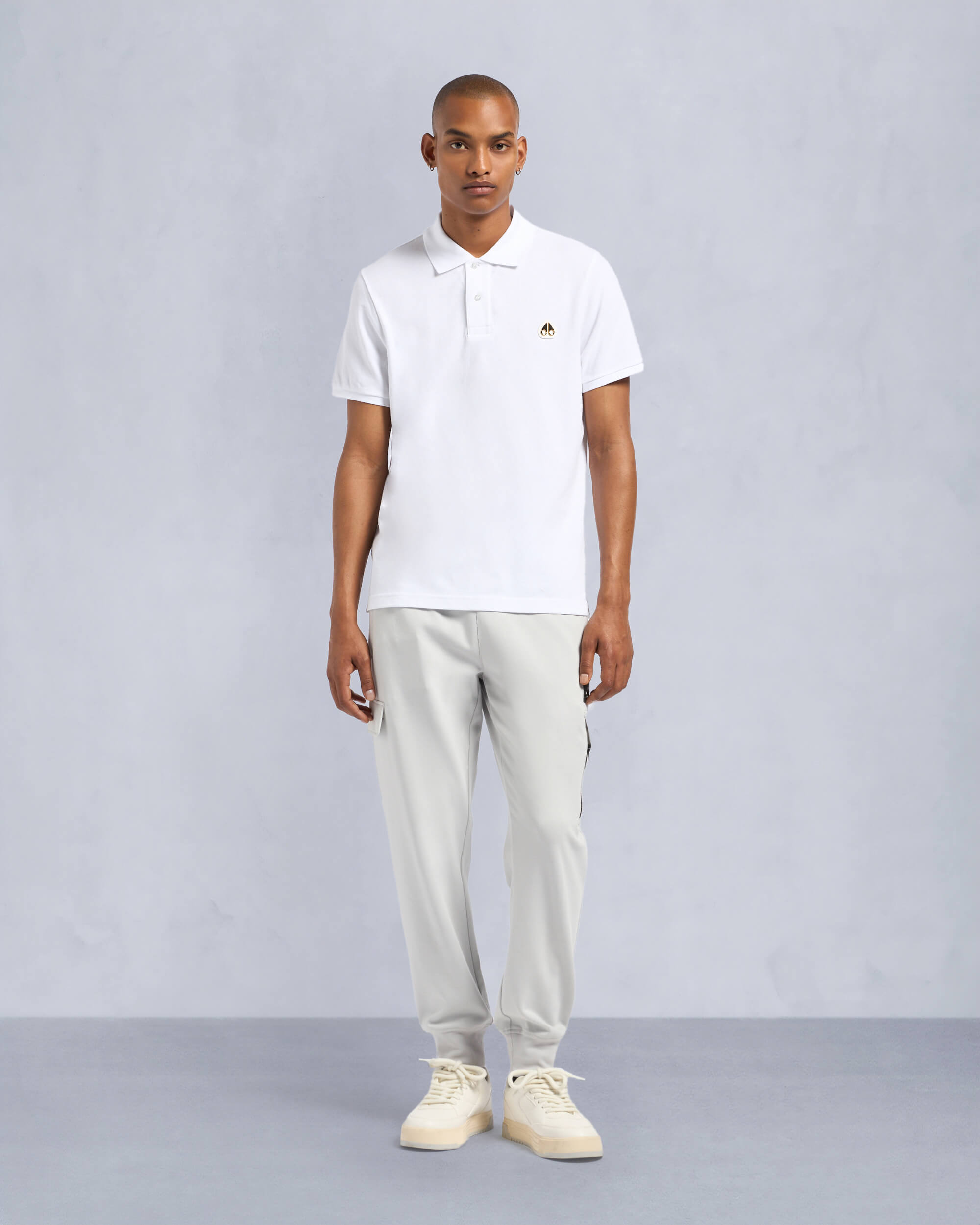 Moose Knuckles - M34MT712G - Gold Series Everett Polo - MENS - White - Front Category