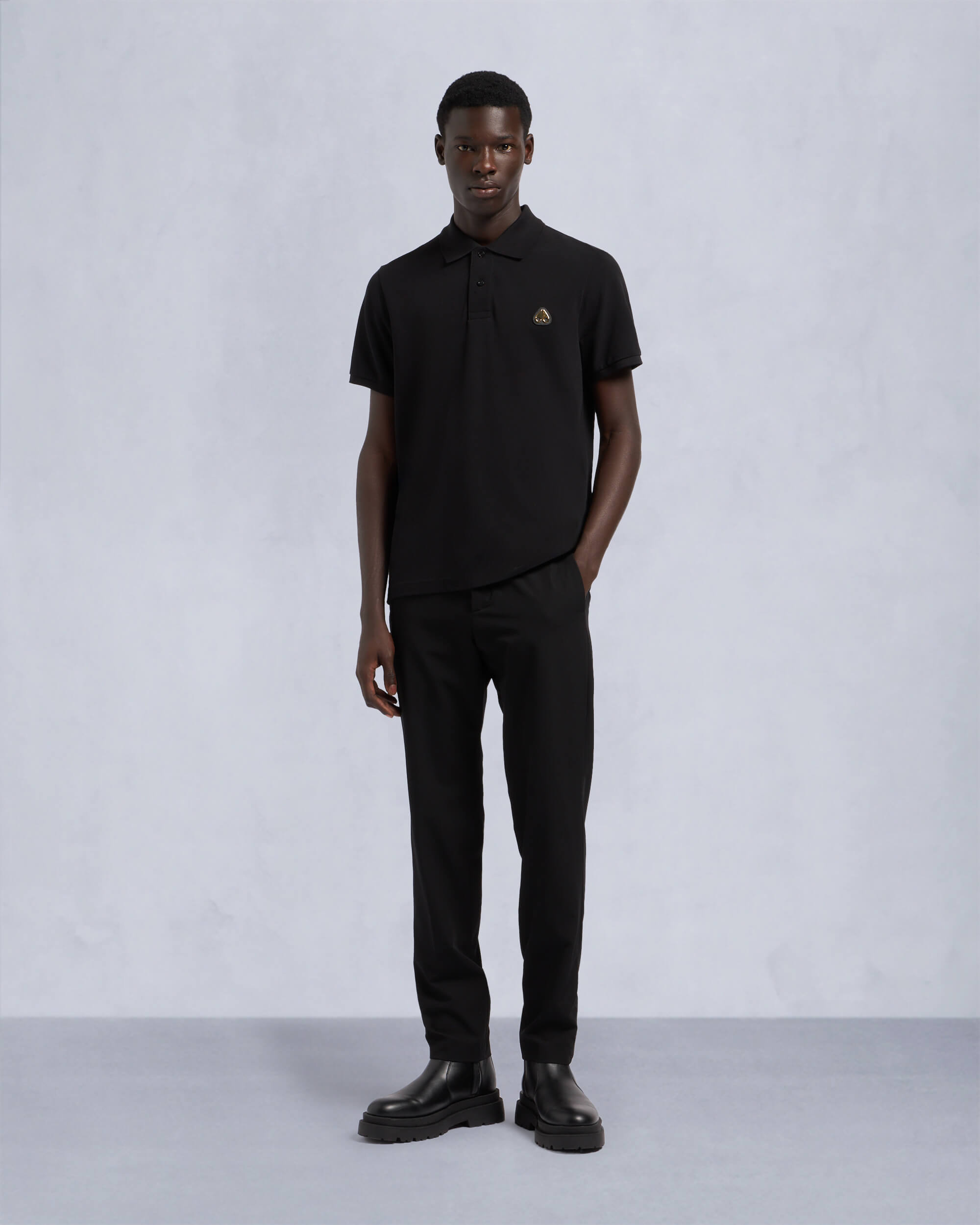 Moose Knuckles - M34MT712G - Gold Series Everett Polo - MENS - Black - Front Category