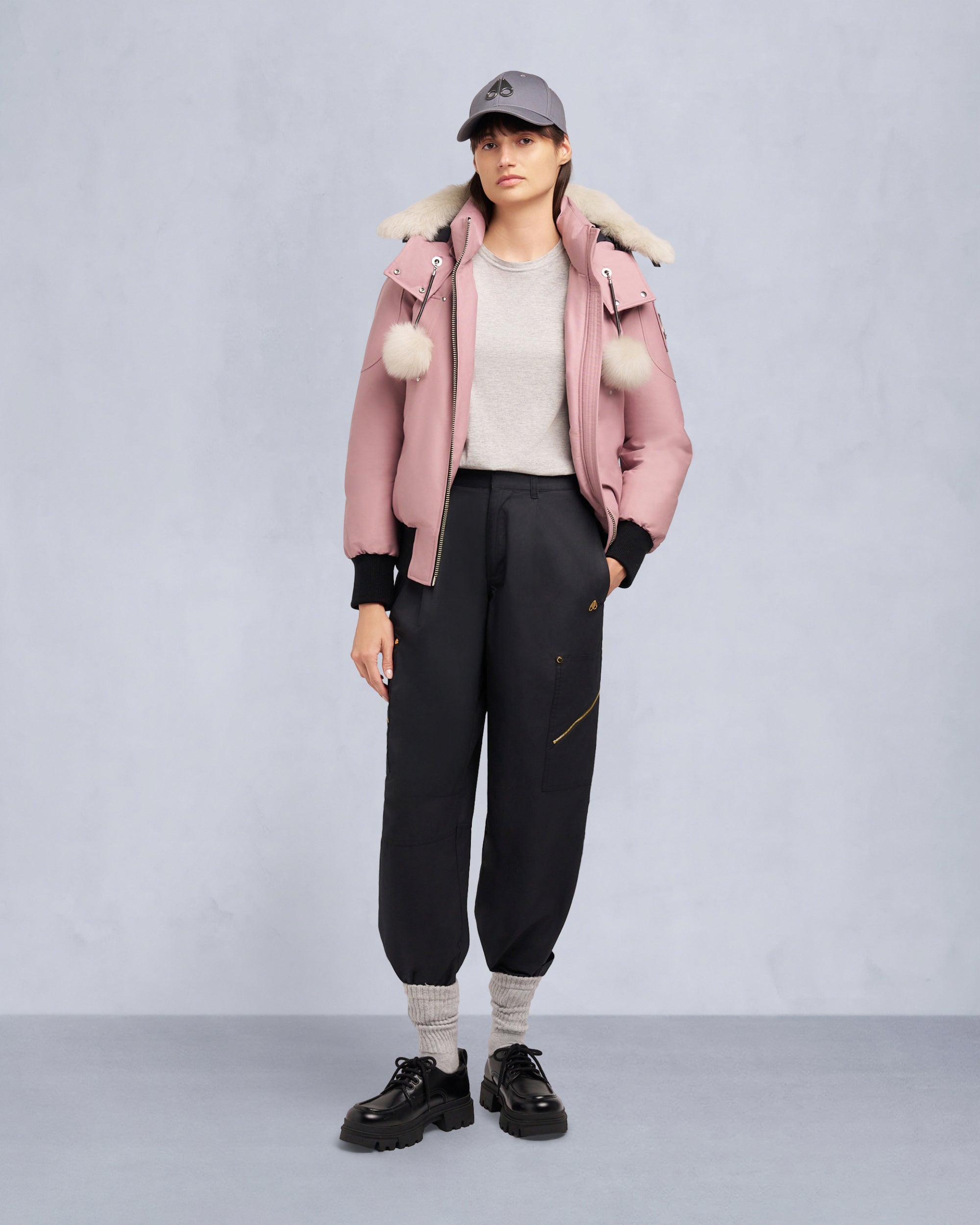 Moose Knuckles - M35LB002S - ORIGINAL DEBBIE SHEARLING TRIM BOMBER JACKET - WOMENS -  - Front Category