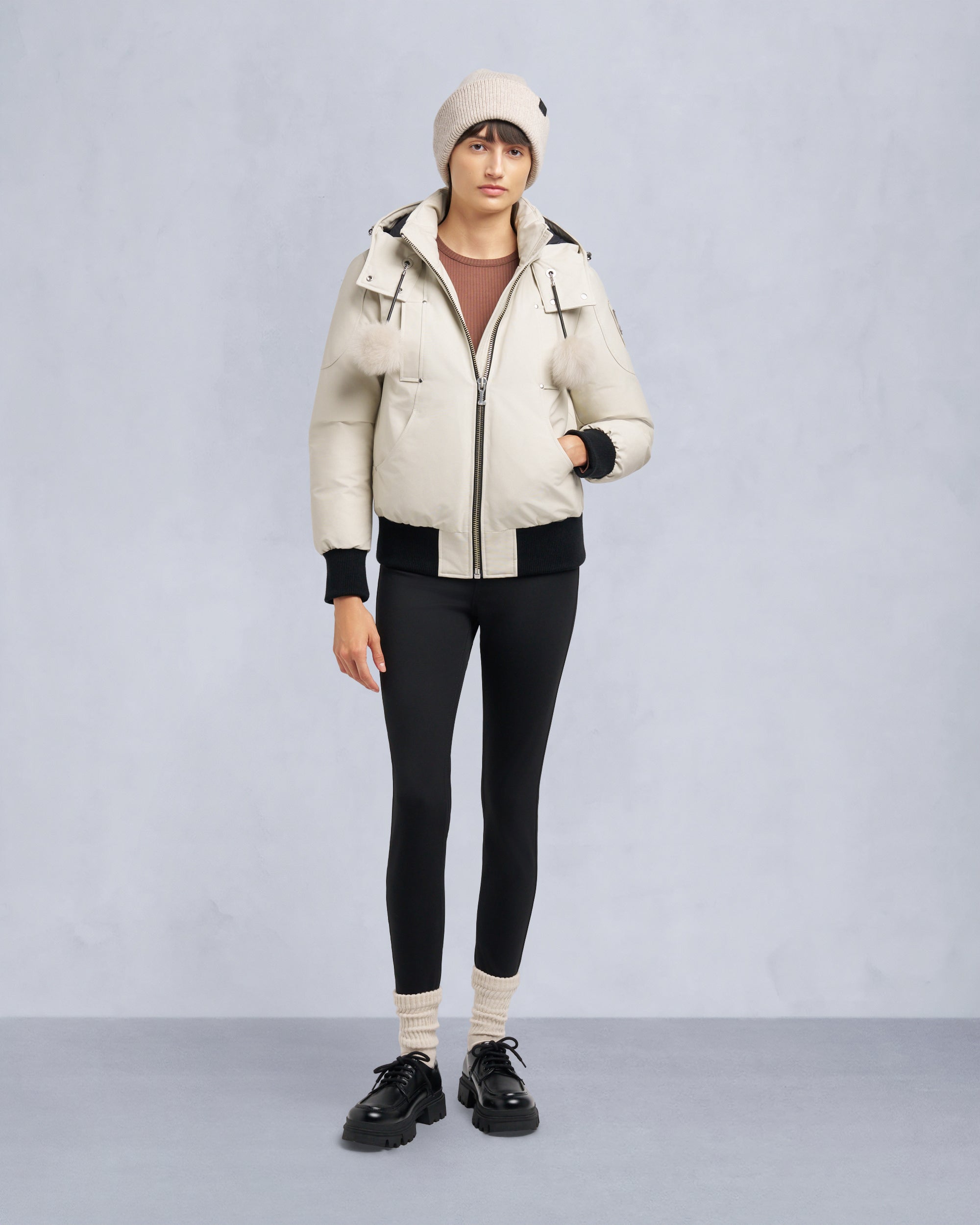 Moose Knuckles - M35LB002S - ORIGINAL DEBBIE SHEARLING TRIM BOMBER JACKET - WOMENS -  - Front Category