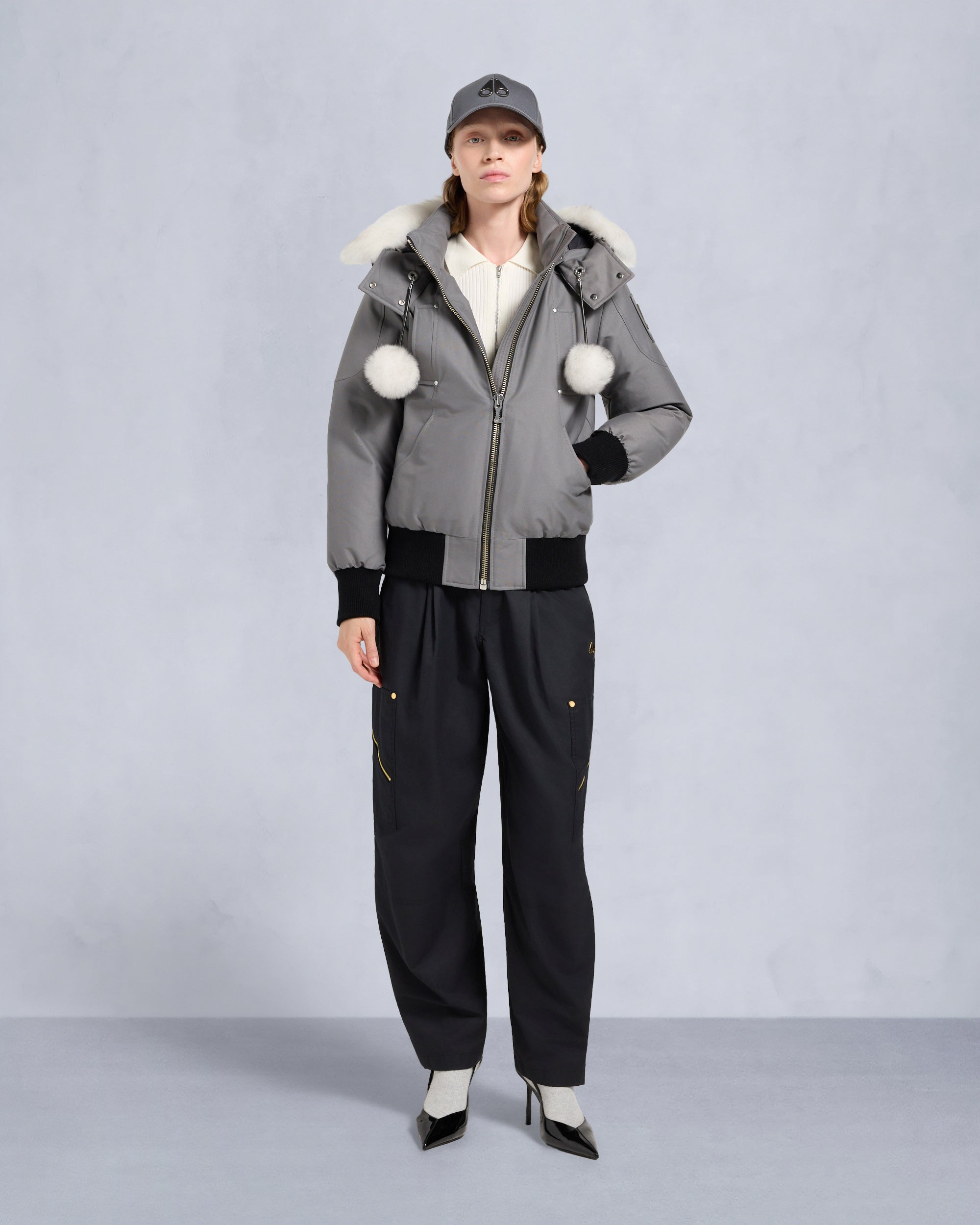 Moose Knuckles - M35LB002S - ORIGINAL DEBBIE SHEARLING TRIM BOMBER JACKET - WOMENS -  - Front Category