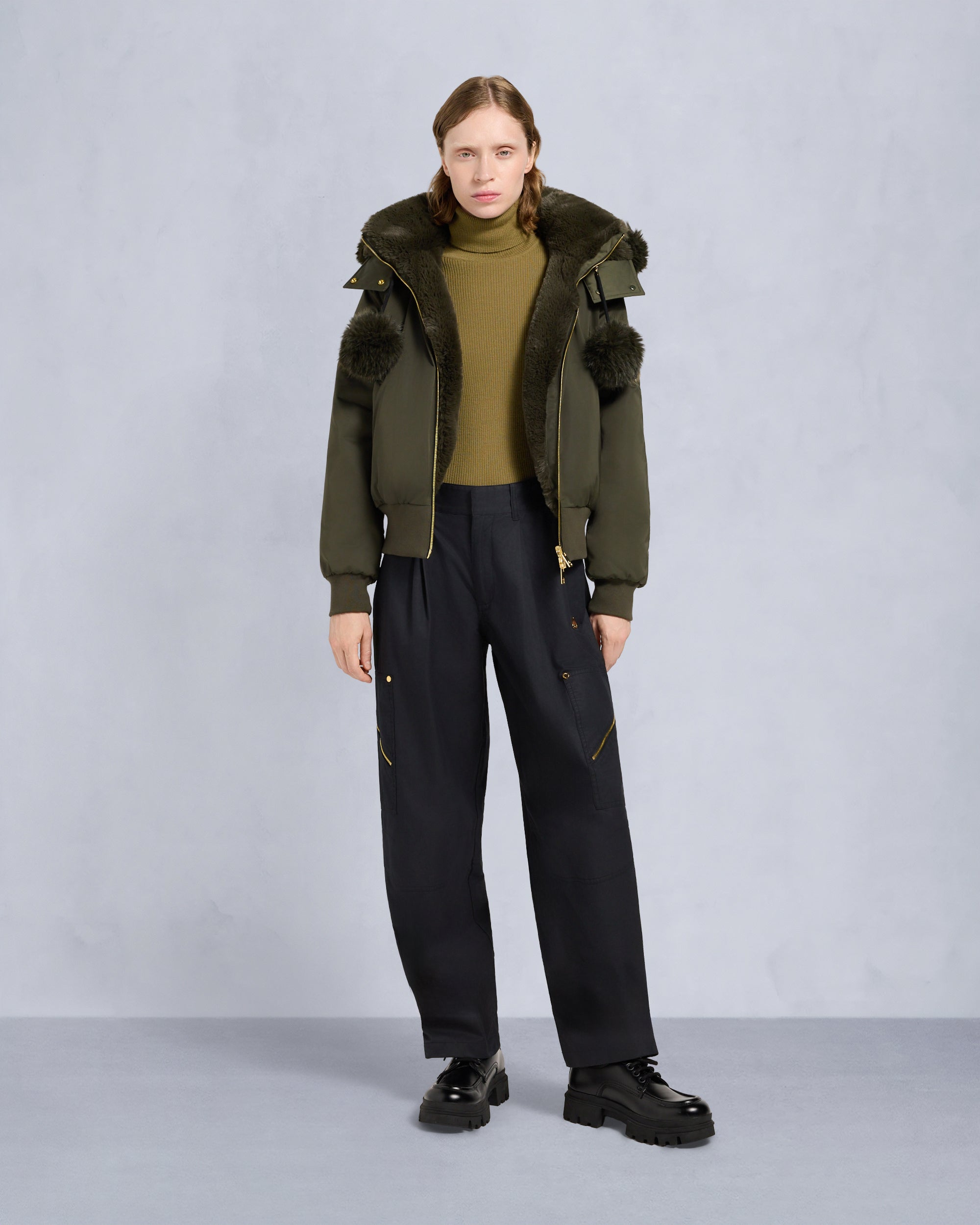 Moose Knuckles - M35LB025G - Gold Series Original Satin Debbie Bomber Jacket - WOMENS -  - Front Category