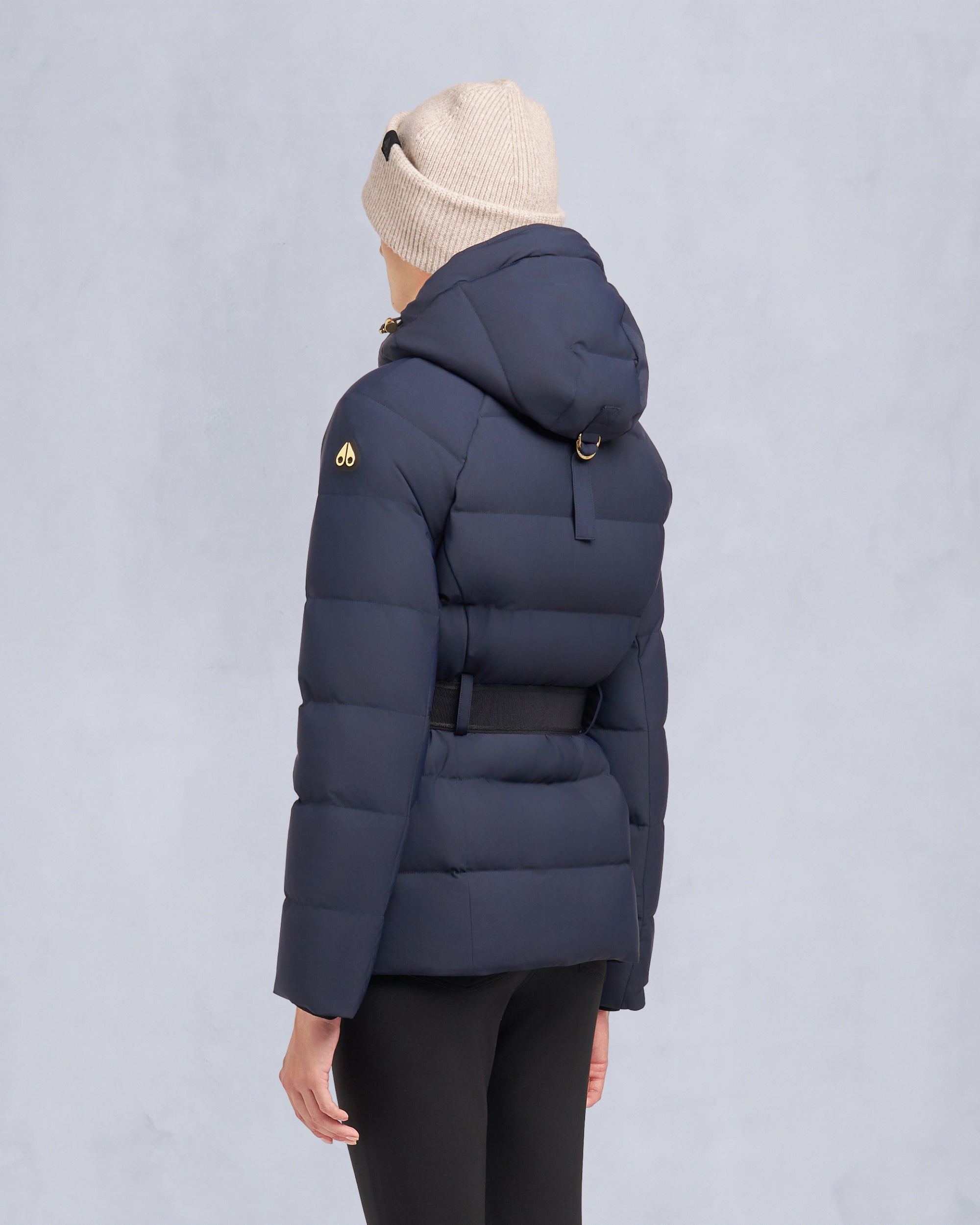 Moose Knuckles - M35LJ132GS - Gold Series Nyluxe Cambria Shearling Trim Jacket - WOMENS -  - Back