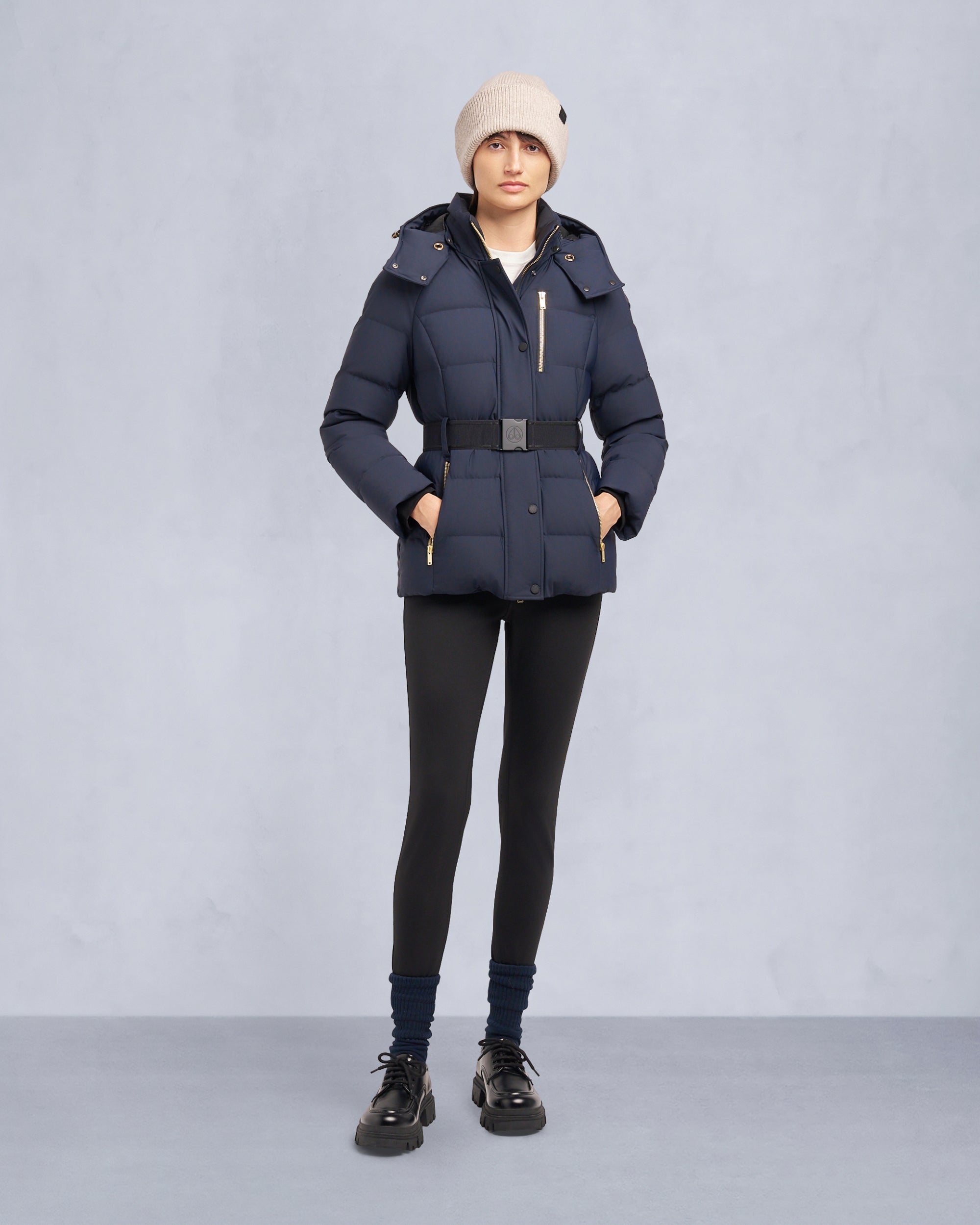 Moose Knuckles - M35LJ132GS - Gold Series Nyluxe Cambria Shearling Trim Jacket - WOMENS -  - Front Category