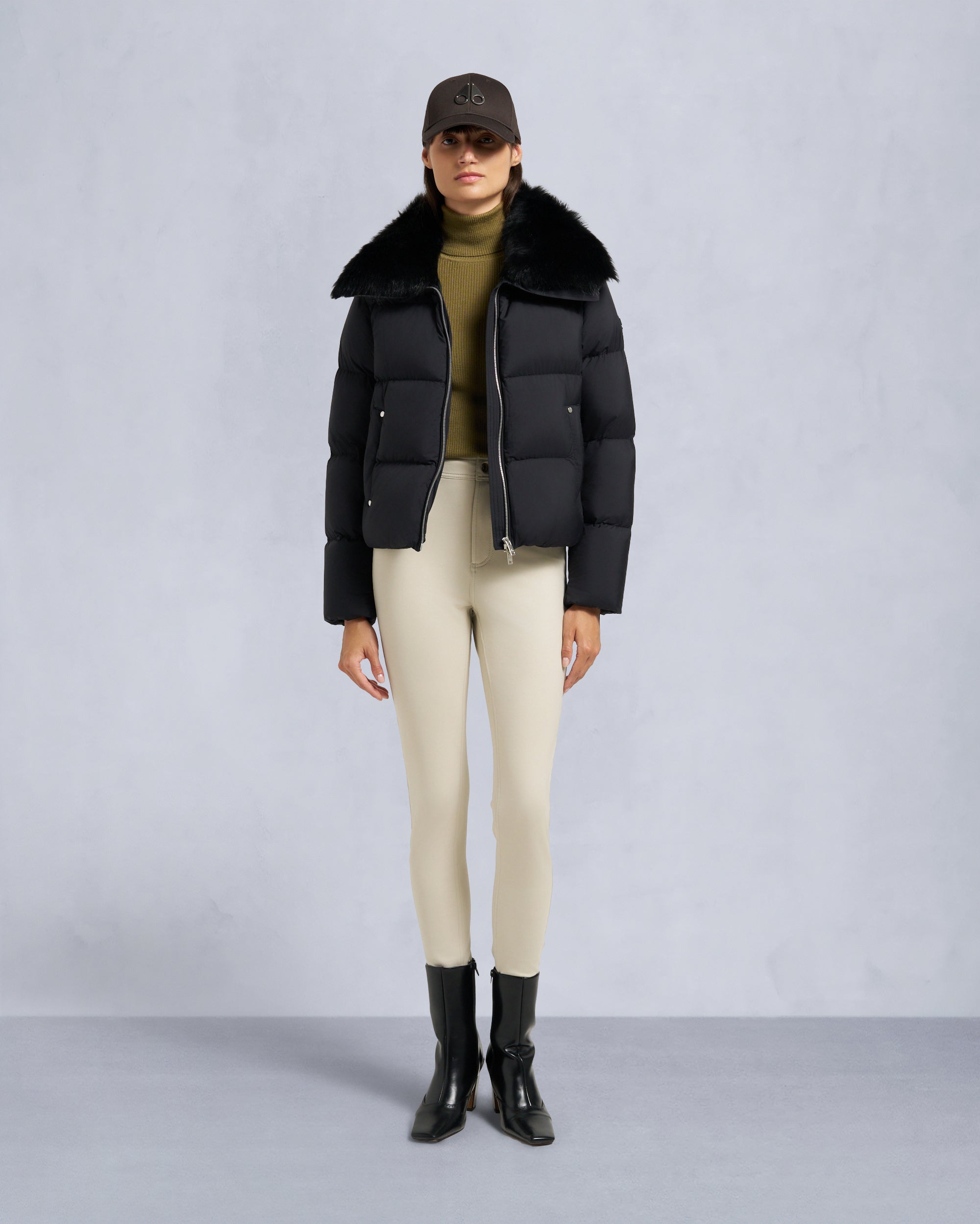 Moose Knuckles - M35LJ195S - Belle Dune Short Shearling Trim Puffer - WOMENS -  - Front Category