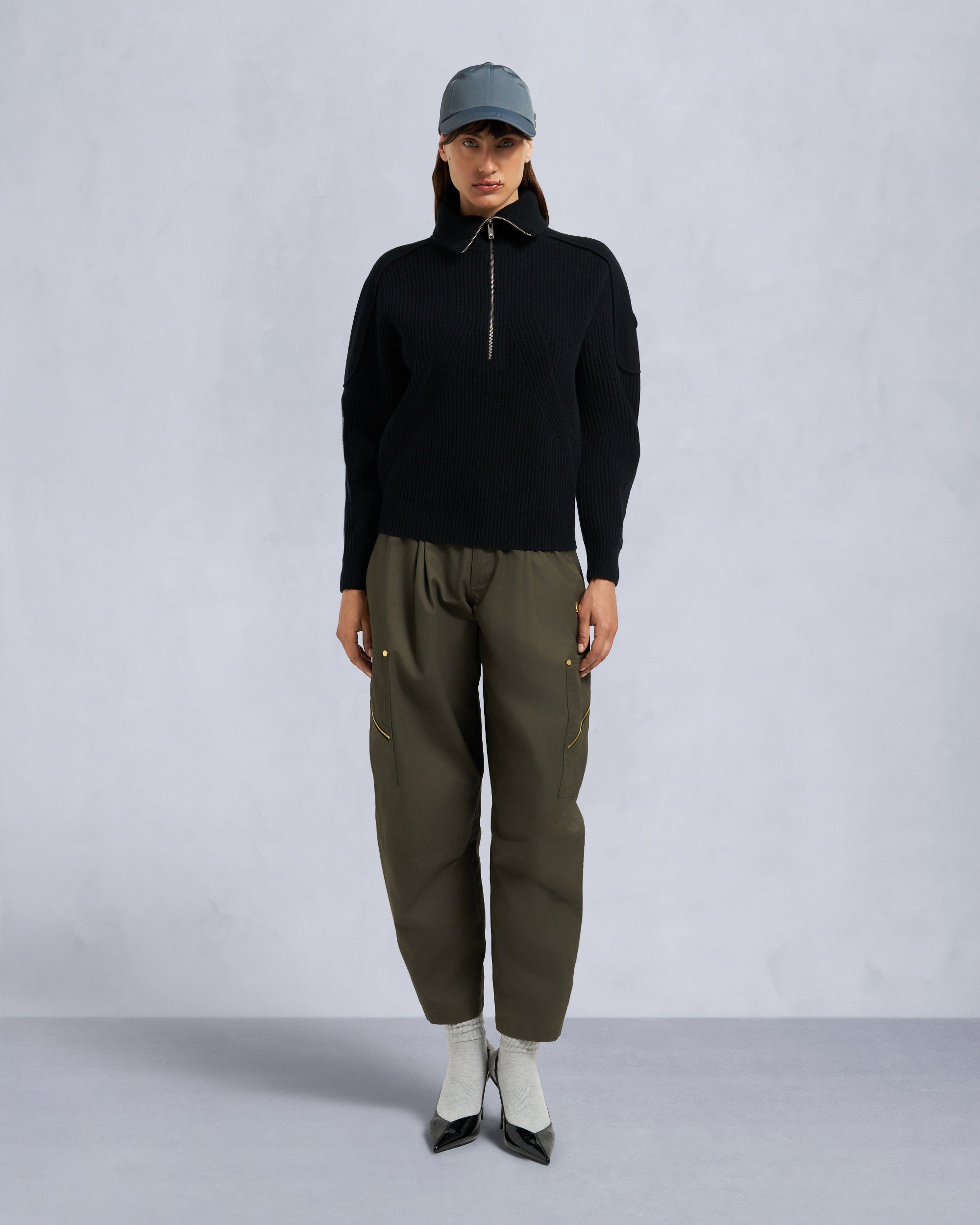 Moose Knuckles - M35LK651 - Corina Quarter-Zip Sweater - WOMENS -  - Front Category