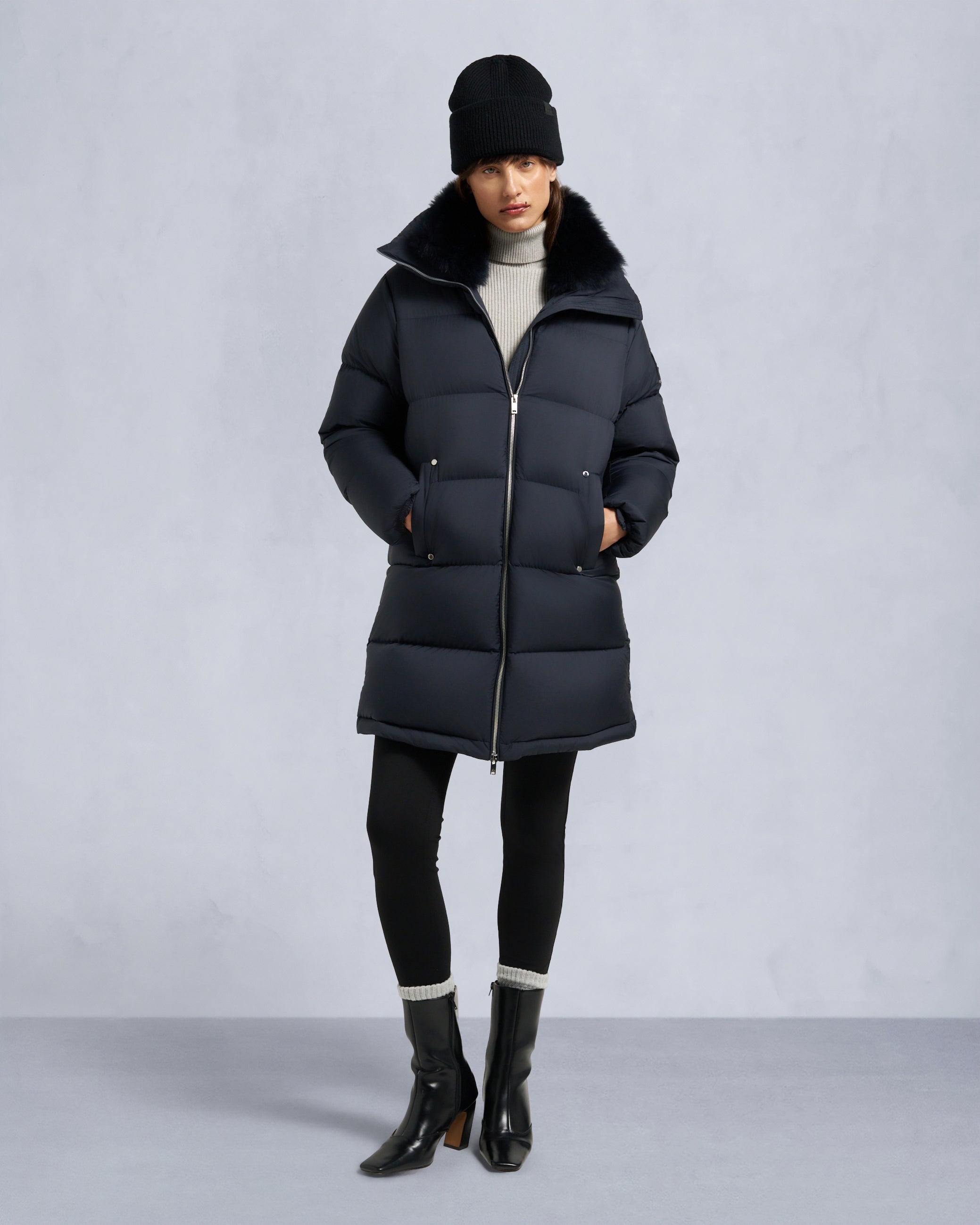 Moose Knuckles - M35LP209S - Belle Dune Long Shearling Trim Puffer - WOMENS -  - Front Category
