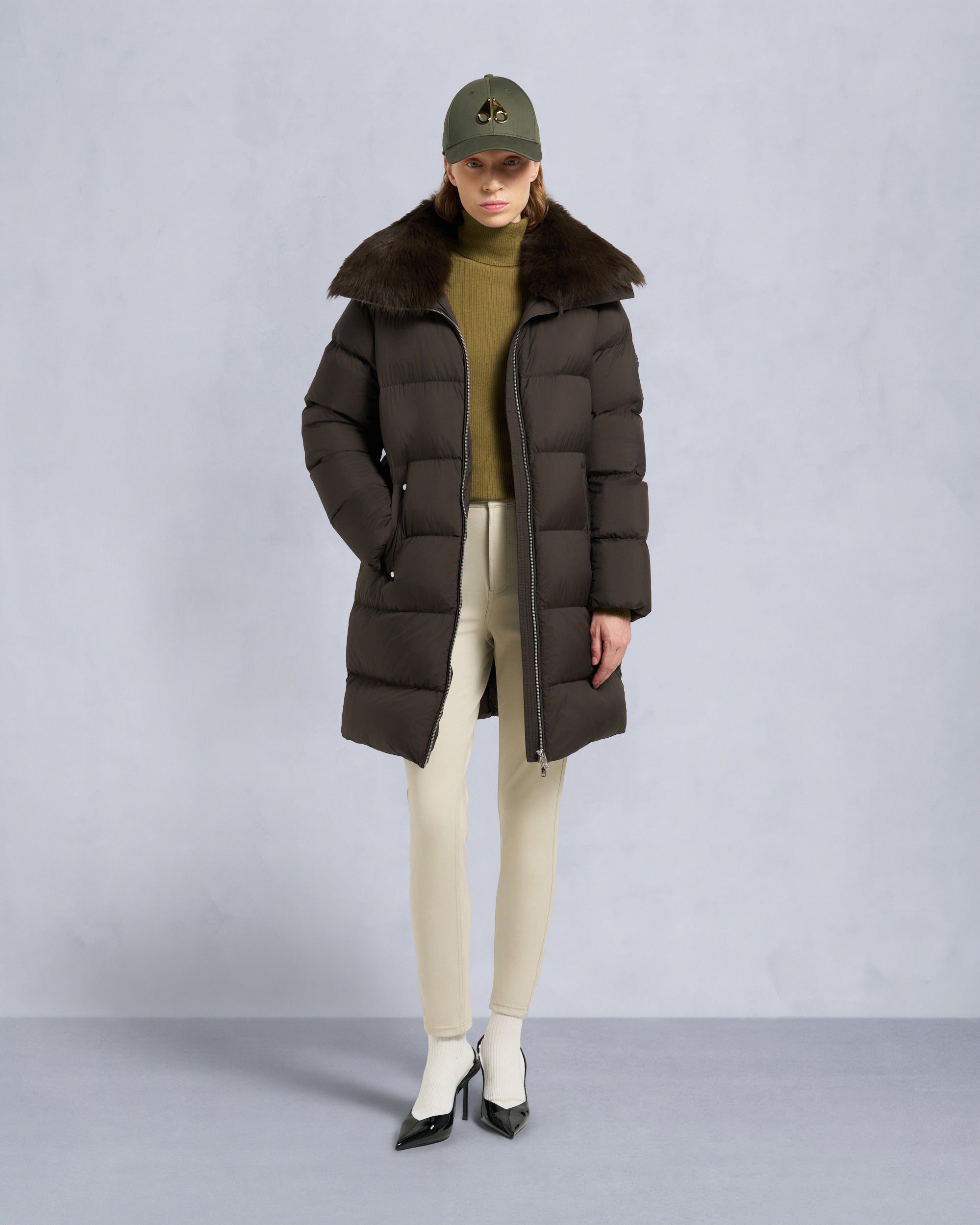 Moose Knuckles - M35LP209S - Belle Dune Long Shearling Trim Puffer - WOMENS -  - Front Category