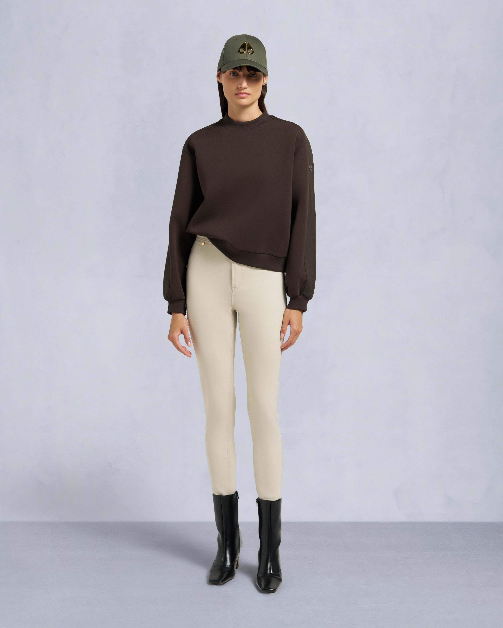 Moose Knuckles - M35LS631 - Mix Media Crewneck Sweatshirt - WOMENS -  - Front Category