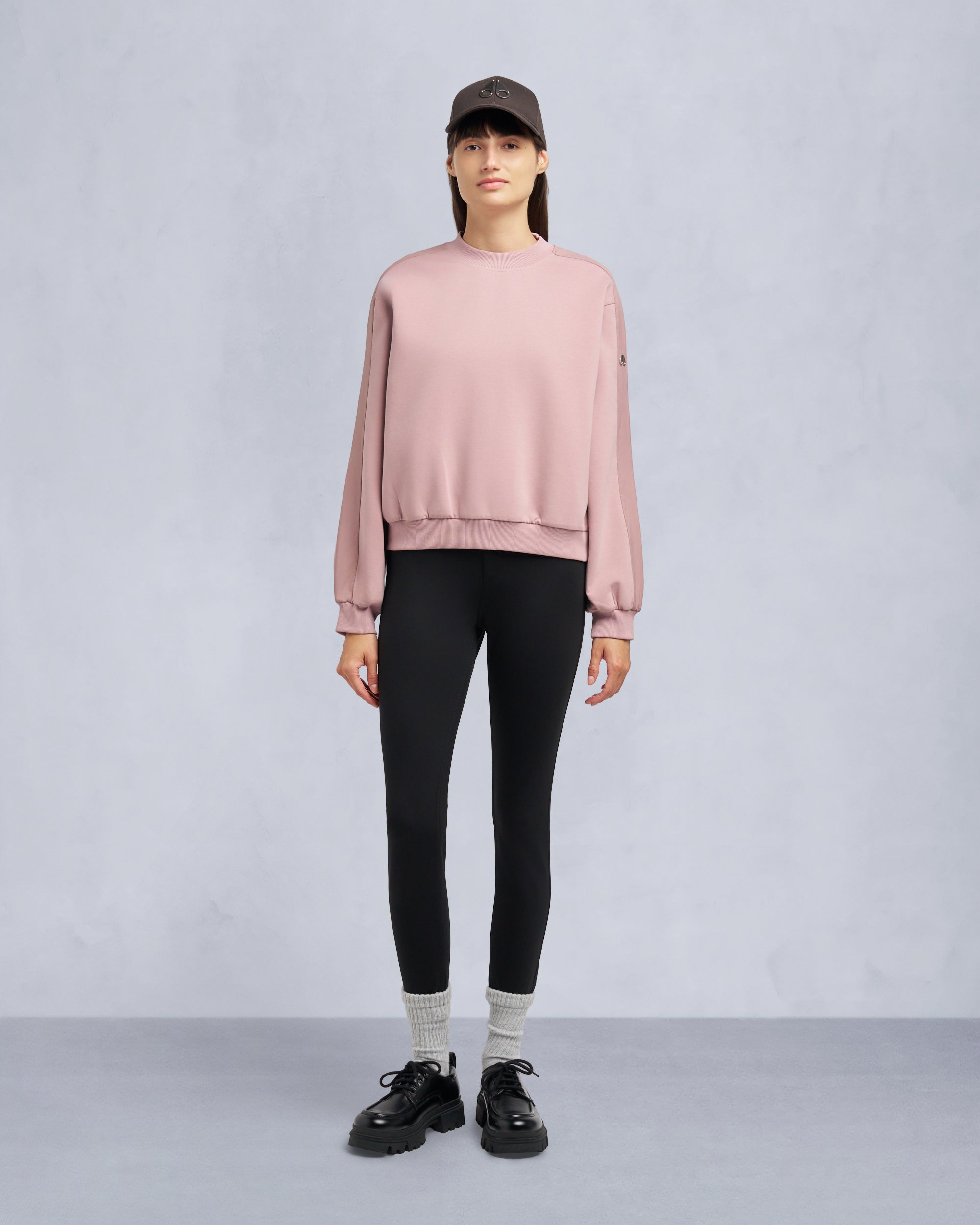 Moose Knuckles - M35LS631 - Mix Media Crewneck Sweatshirt - WOMENS -  - Front Category