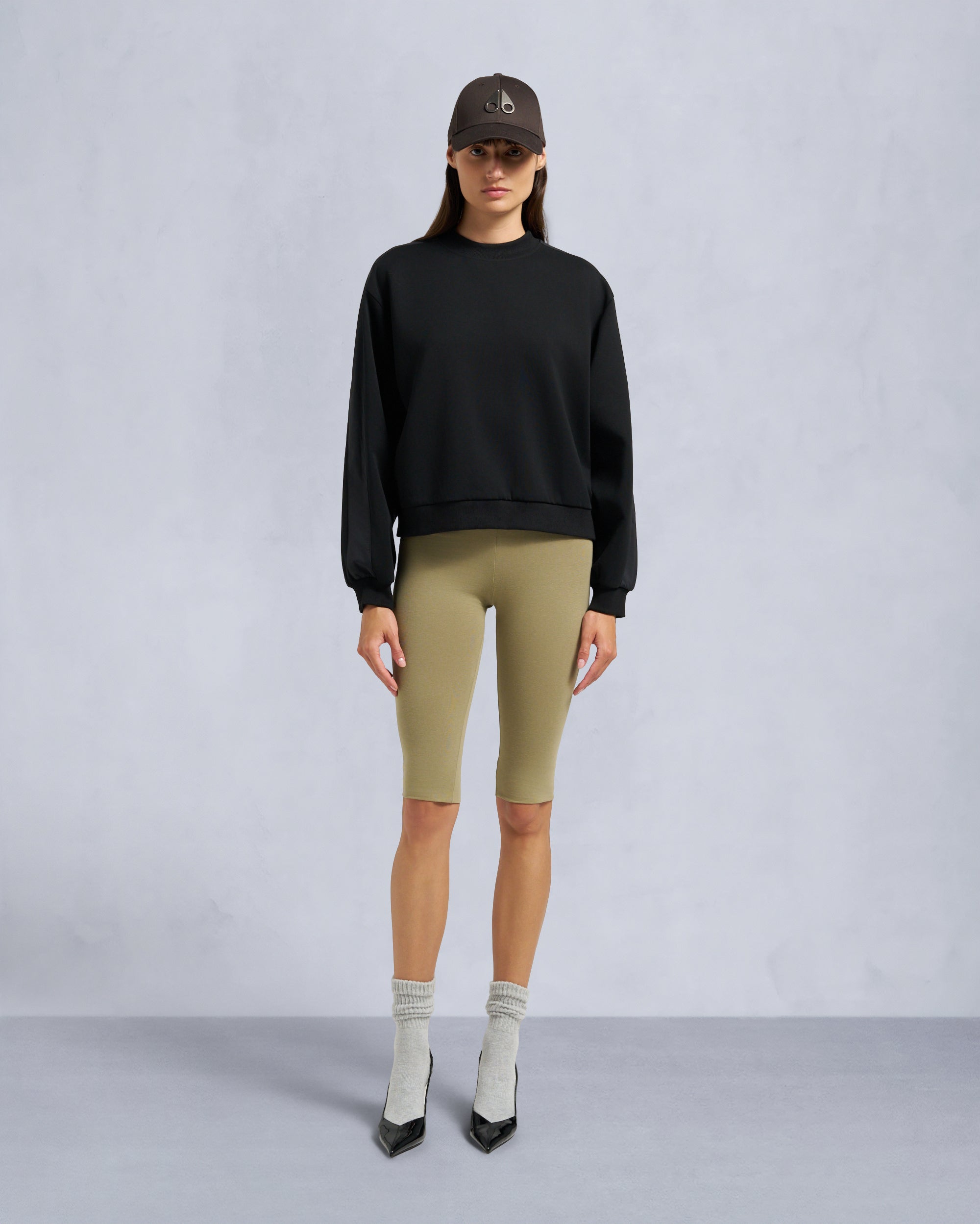 Moose Knuckles - M35LS631 - Mix Media Crewneck Sweatshirt - WOMENS -  - Front Category