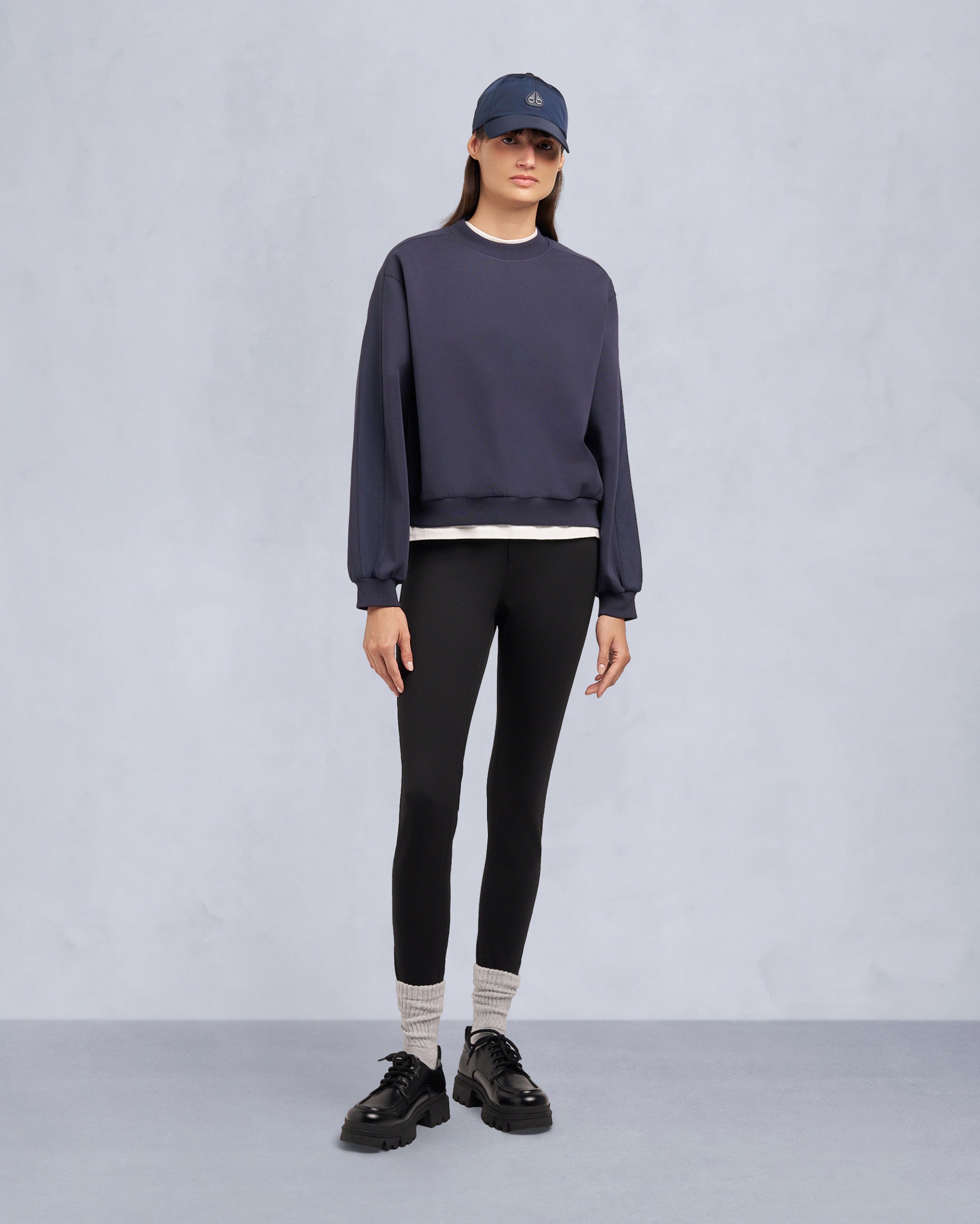 Moose Knuckles - M35LS631 - Mix Media Crewneck Sweatshirt - WOMENS -  - Front Category