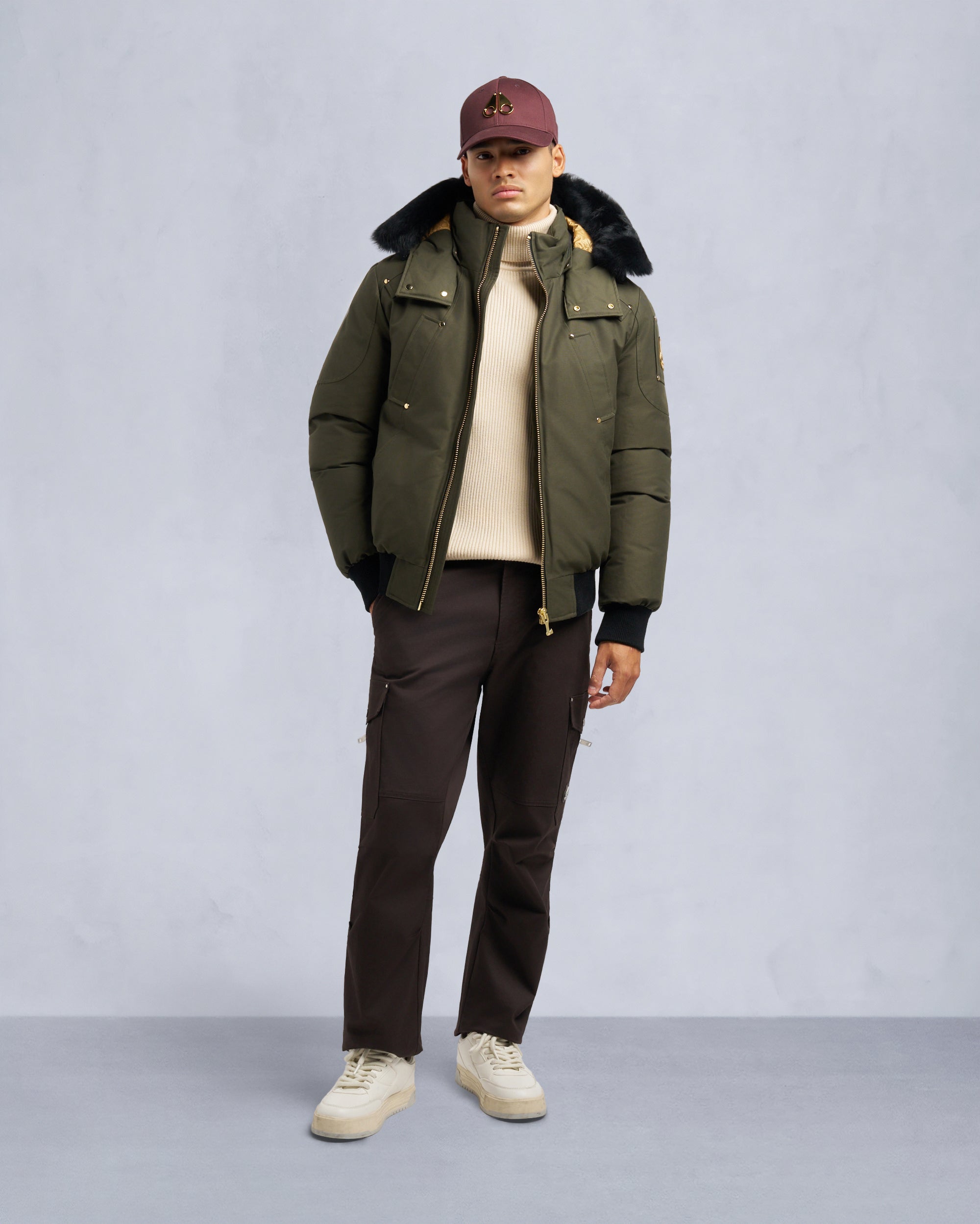 Moose Knuckles - M35MB000GS - GOLD SERIES ORIGINAL SHEARLING TRIM BALLISTIC BOMBER - MENS -  - Front Category