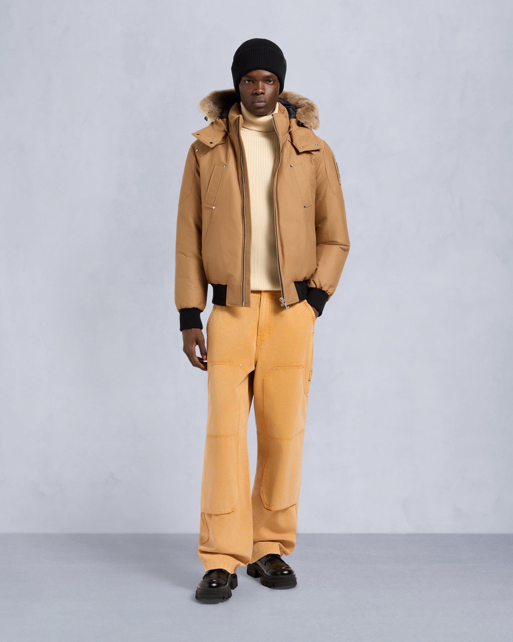 Moose Knuckles - M35MB000S - ORIGINAL BALLISTIC SHEARLING TRIM BOMBER JACKET - MENS -  - Front Category