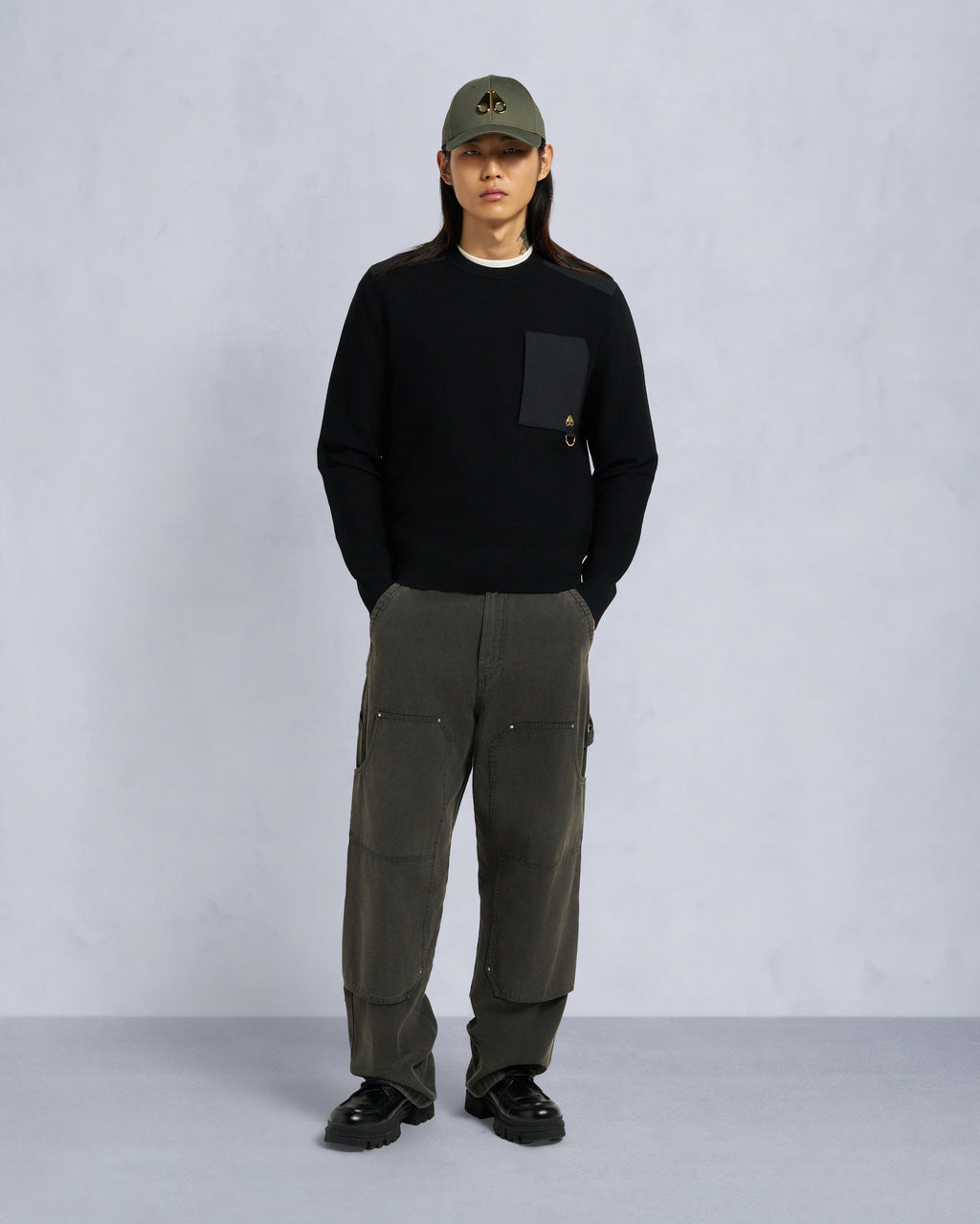 Moose Knuckles - M35MK667G - Gold Series Elowan Crewneck Sweater - MENS -  - Front Category