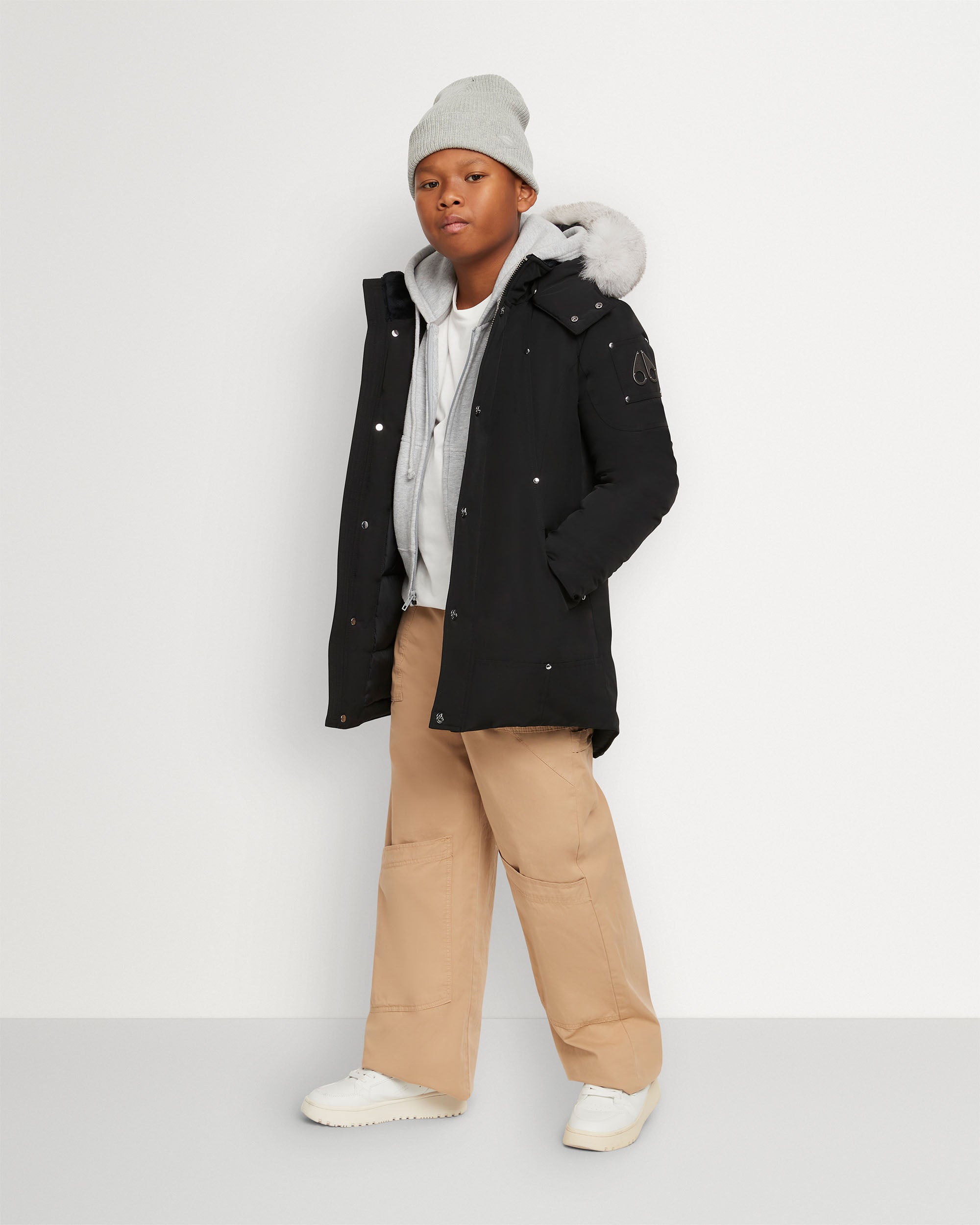 Moose Knuckles - M39UP231S - Kids Unisex Original  Shearling Trim Parka - KIDS - Black / Natural Shearling - Front Category