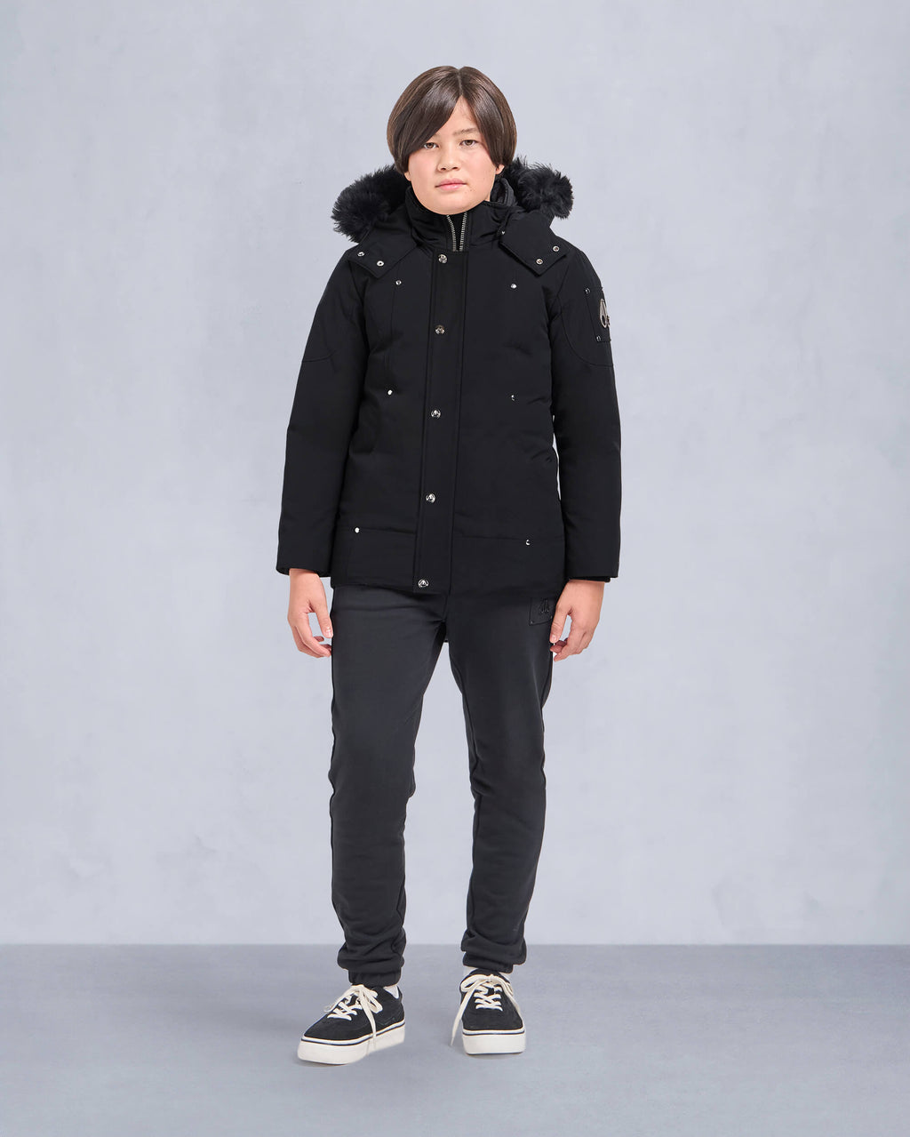 Moose Knuckles - M39UP231S - Kids Unisex Original  Shearling Trim Parka - KIDS - Black / Black Shearling - Front Category