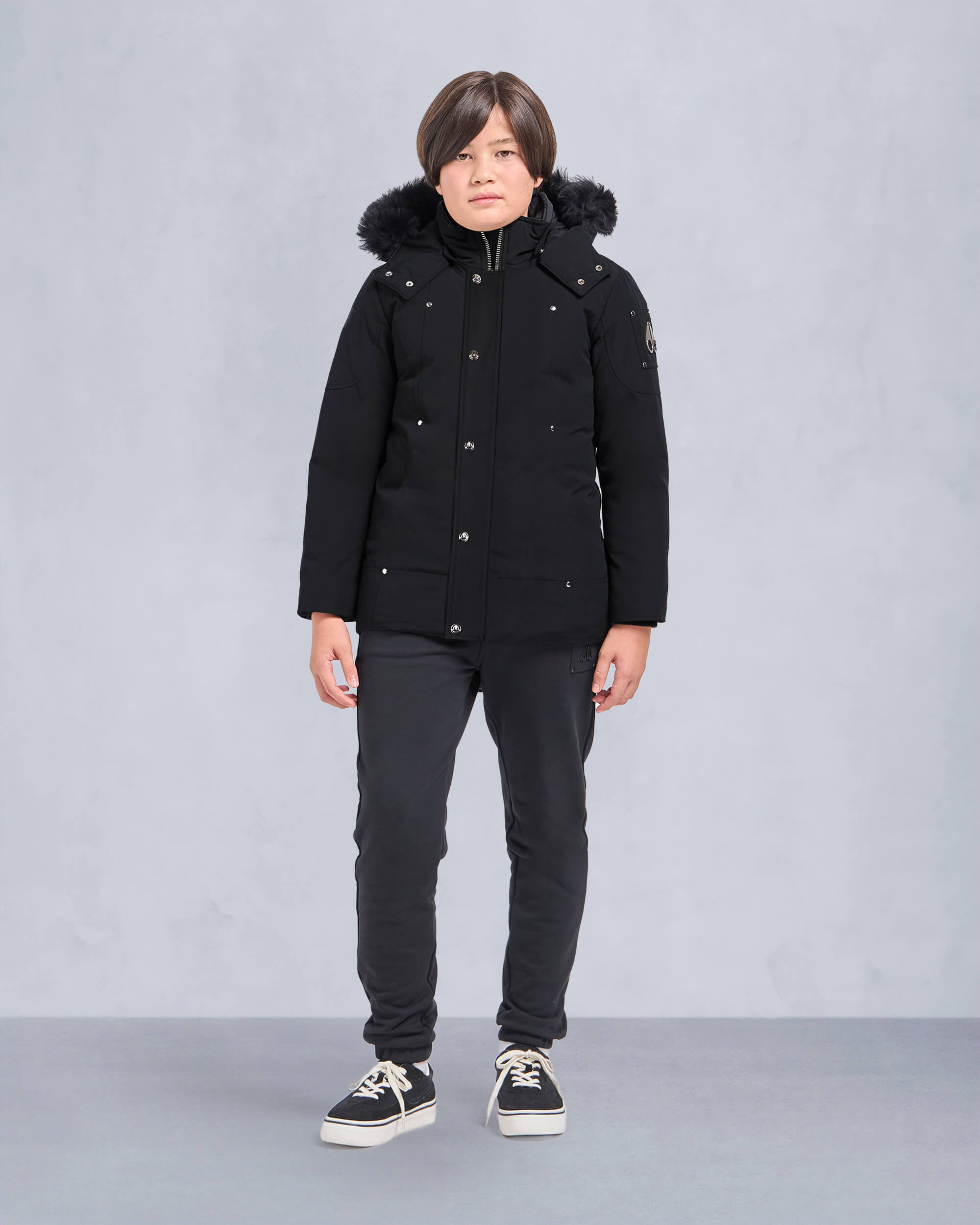 Moose Knuckles - M39UP231S - Kids Unisex Original  Shearling Trim Parka - KIDS - Black / Black Shearling - Front Category